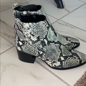 Snake print booties